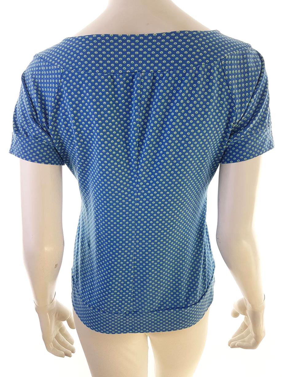 Rozmiar S Kolor Niebieski Okrągły dekolt T-Shirt Krótki rękaw Materiał Bawełna