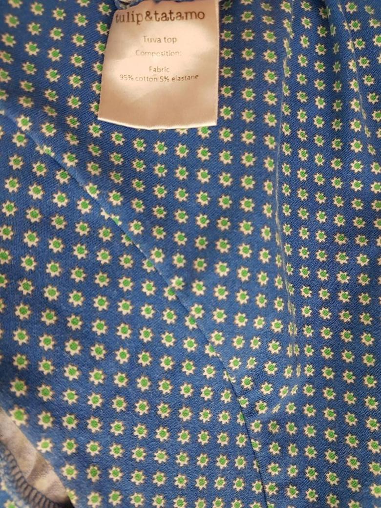 Rozmiar S Kolor Niebieski Okrągły dekolt T-Shirt Krótki rękaw Materiał Bawełna
