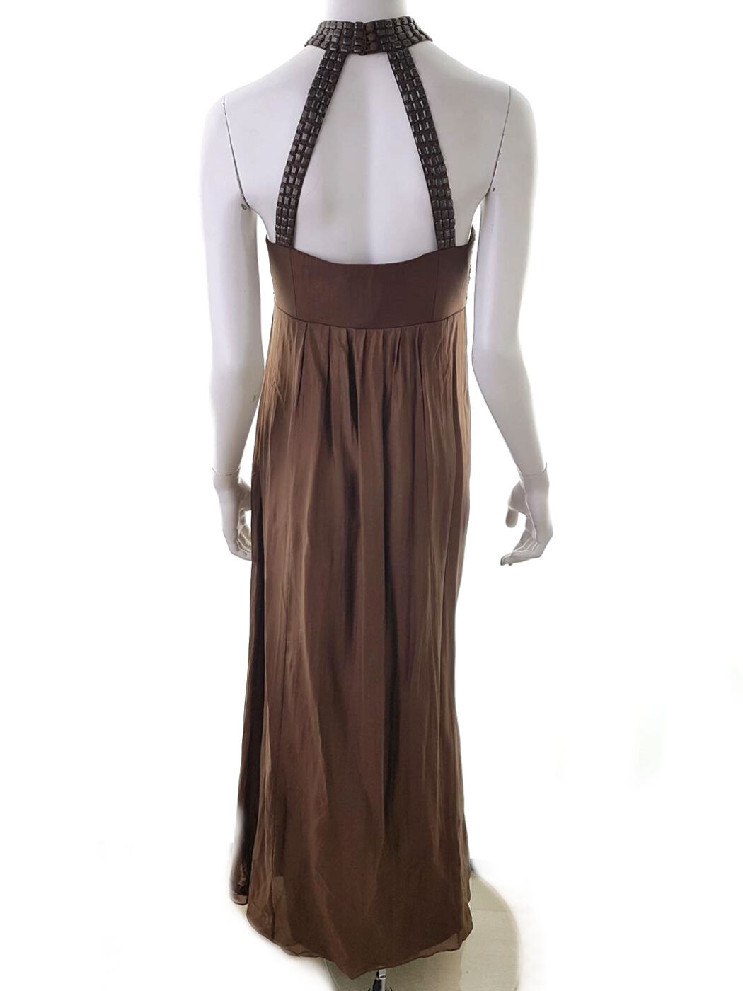 Monsoon Rozmiar 40 Kolor Brązowy Halter Sukienka Maxi Bezrękawnik Długa Materiał Jedwab 100% Monsoon Rozmiar 40 Kolor Brązowy Halter Sukienka Maxi Bezrękawnik Długa Materiał Jedwab 100%