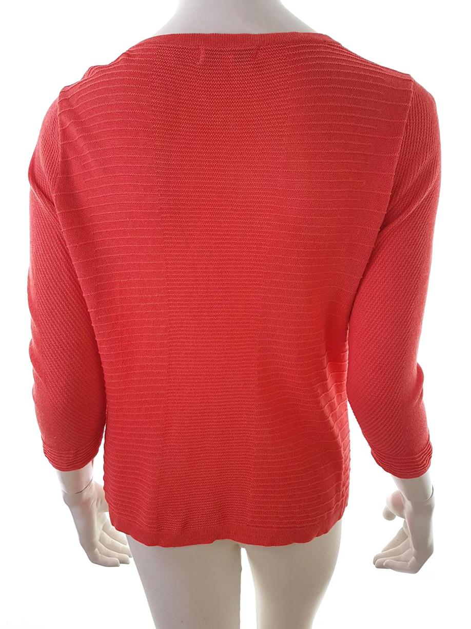J by Jasper Conran Rozmiar 12 (40) Kolor Pomarańczowy Crew Neck Kardigan Zapinany Rękaw 3/4 Materiał Wiskoza Cienka dzianina