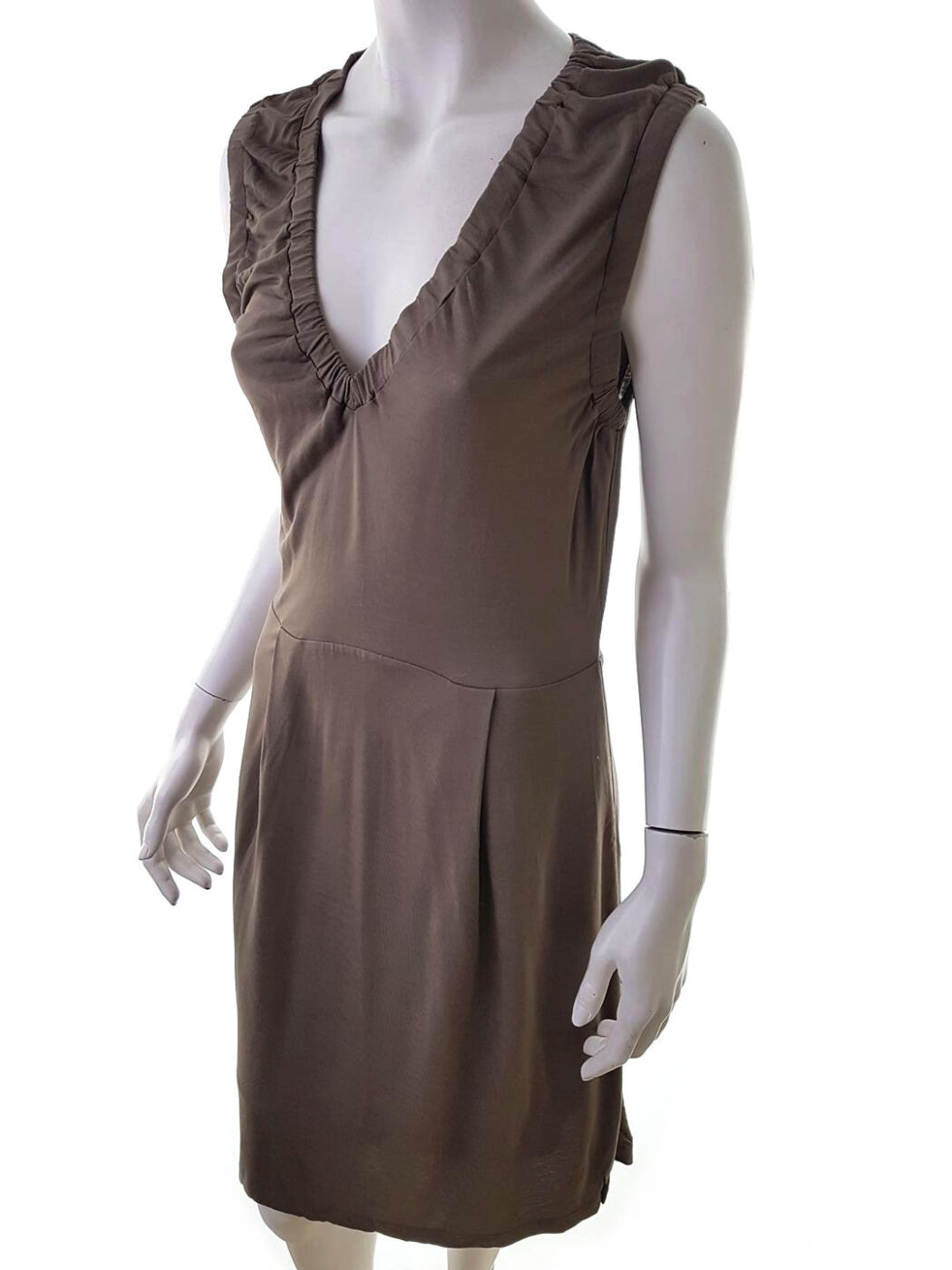 Filippa k Rozmiar M Kolor Brązowy W serek Sukienka Sheath Bezrękawnik Do Kolan Materiał Wiskoza 100% Filippa k Rozmiar M Kolor Brązowy W serek Sukienka Sheath Bezrękawnik Do Kolan Materiał Wiskoza 100%