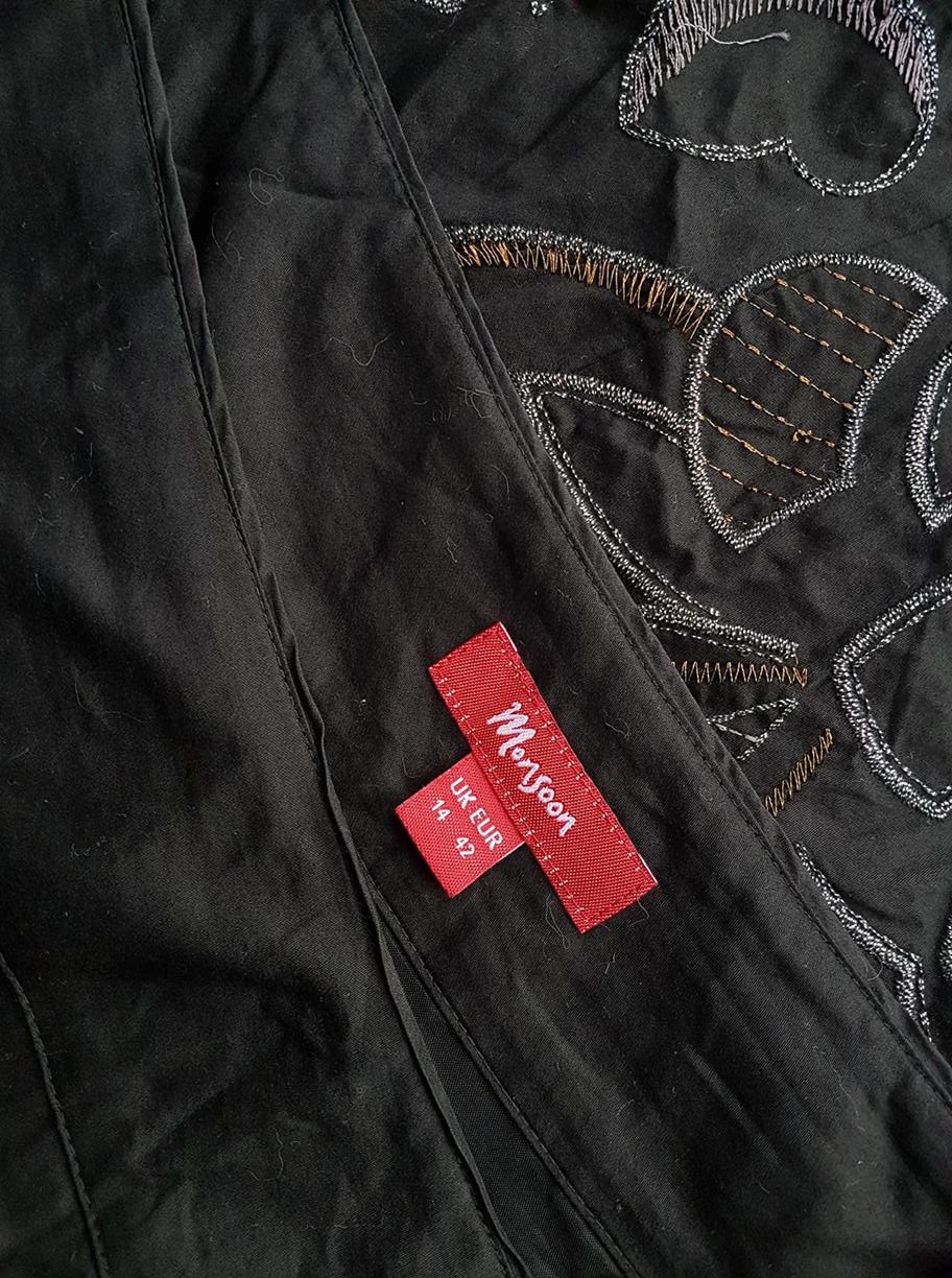 Monsoon Rozmiar 42 Kolor Czarny A-Line Spódnica Midi Materiał Bawełna 100%