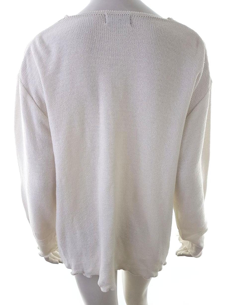 20181022_115843.jpg Saloos Collection Rozmiar L/XL Kolor Kremowy W serek Kardigan Zapinany Długi rękaw Materiał Bawełna Cienka dzianina