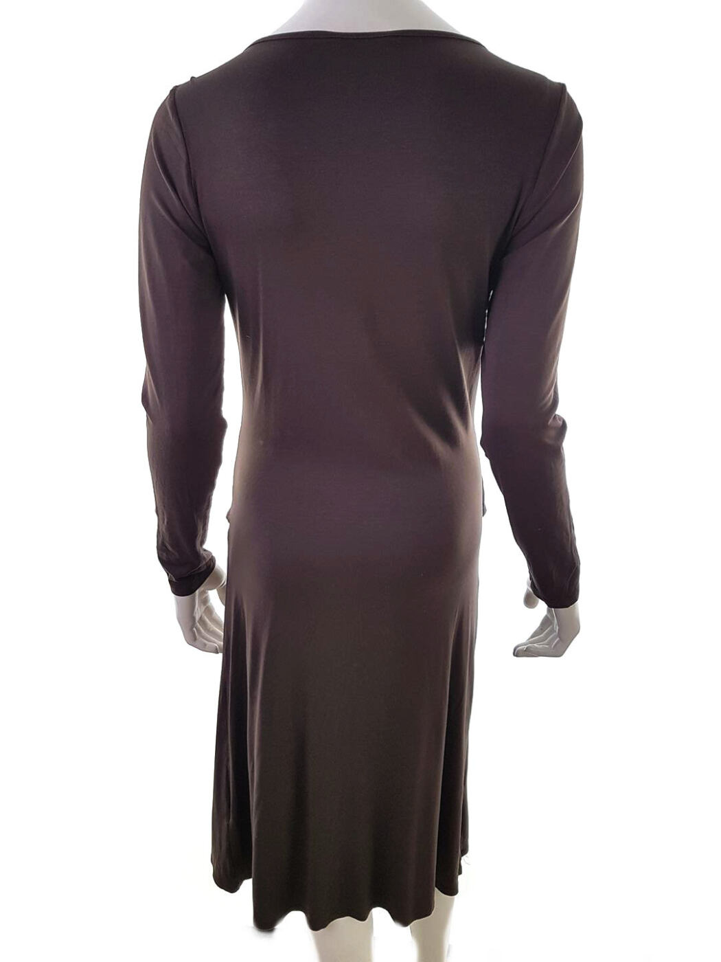 Dunnes stores Rozmiar 38 Kolor Brązowy Drapowany dekolt Sukienka Sheath Długi rękaw Midi Materiał Wiskoza Dunnes stores Rozmiar 38 Kolor Brązowy Drapowany dekolt Sukienka Sheath Długi rękaw Midi Materiał Wiskoza