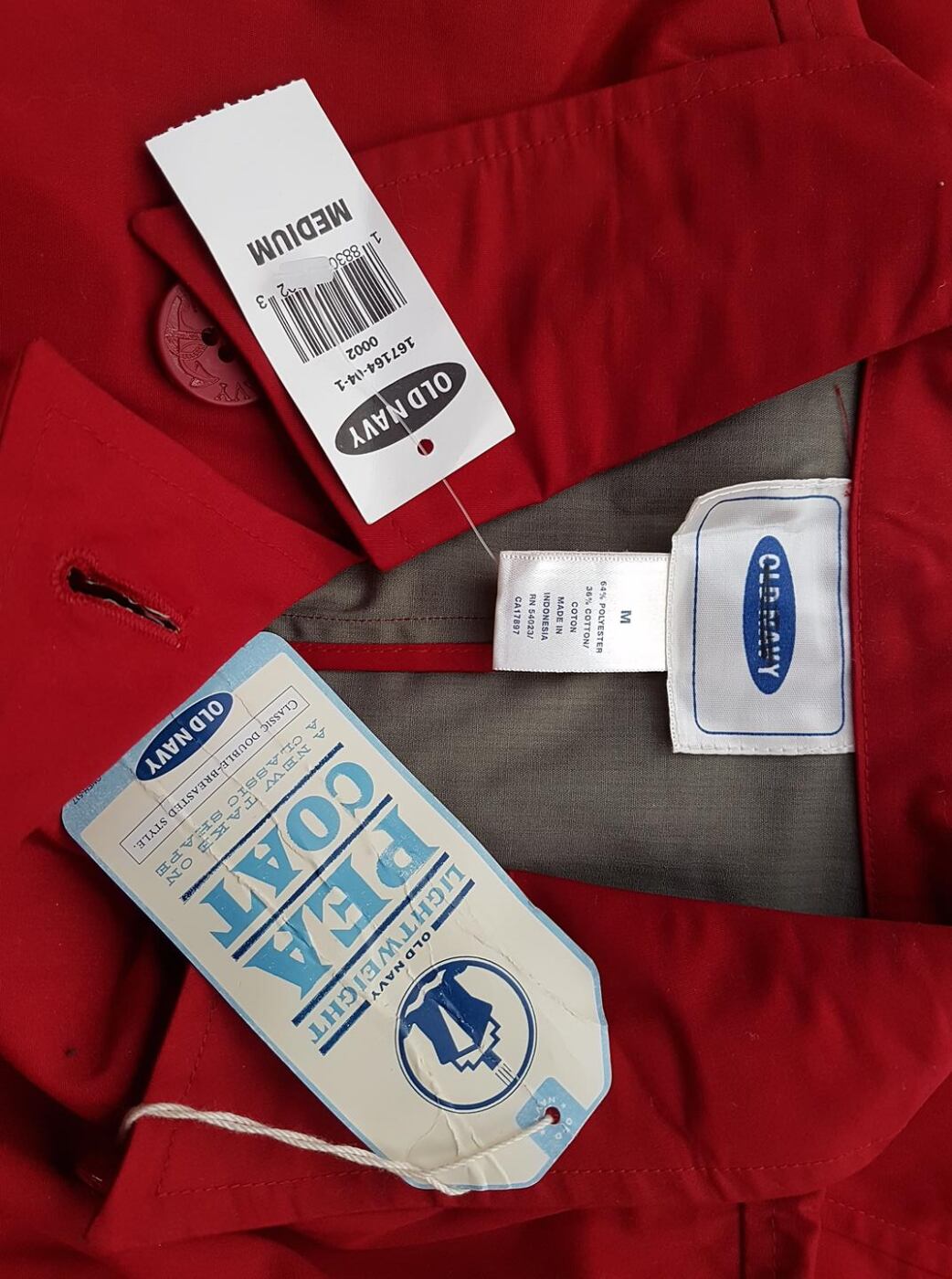 20181022_130950.jpg Old Navy Rozmiar M Kolor Czerwony Płaszcz Długi rękaw