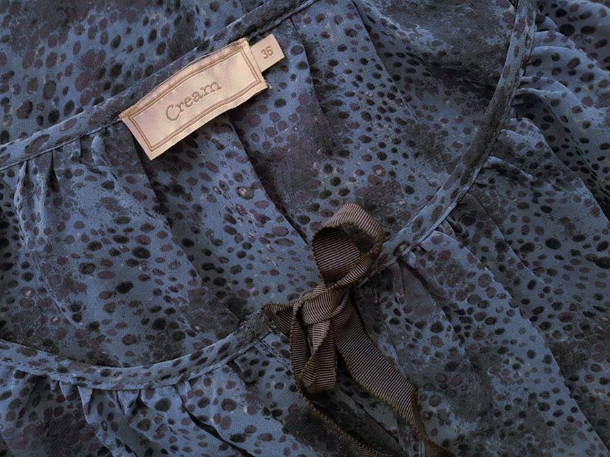 Cream Rozmiar 36 Kolor Niebieski Keyhole Crew Neck Sukienka Sheath Rękaw 3/4 Midi