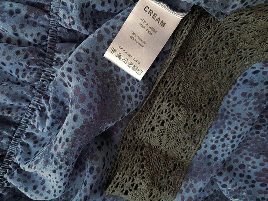 Cream Rozmiar 36 Kolor Niebieski Keyhole Crew Neck Sukienka Sheath Rękaw 3/4 Midi