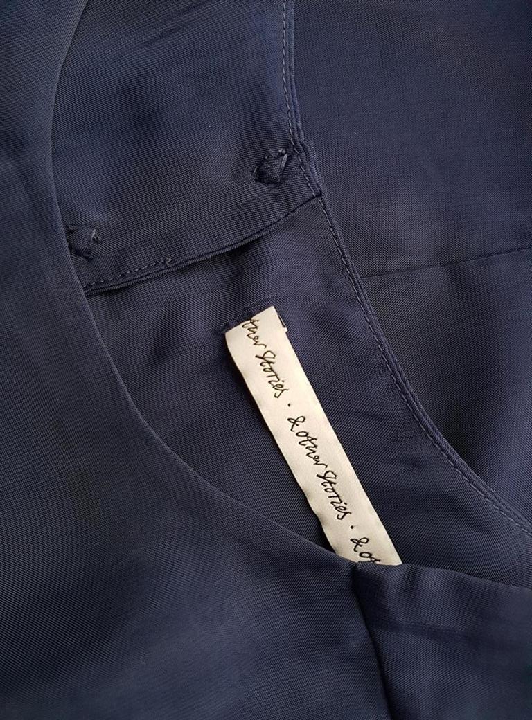 20181022_151431.jpg Other stories Rozmiar 34 Kolor Granatowy Crew Neck Bluzka Krótki rękaw Materiał Cupro