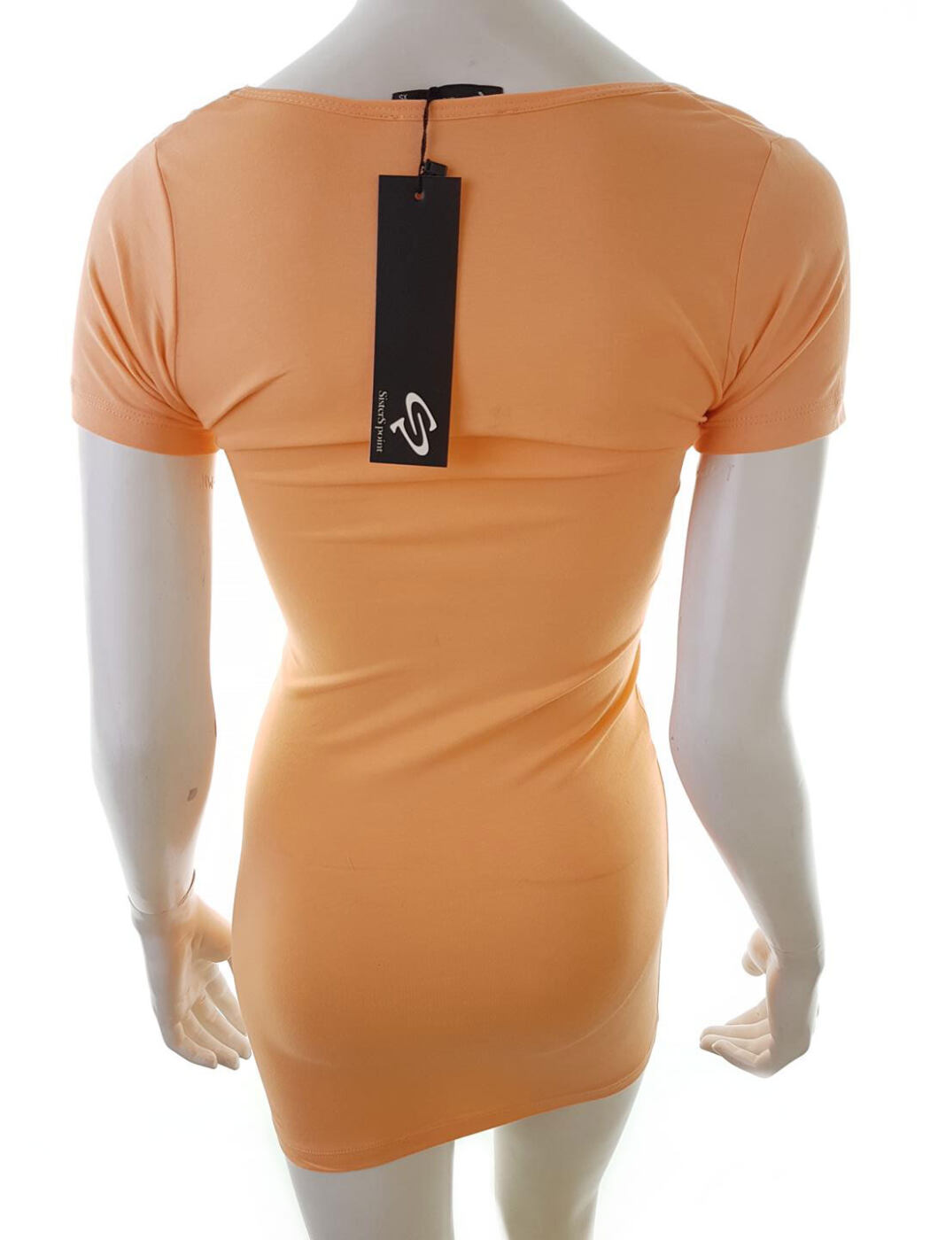 Sisters point Rozmiar XS Kolor Pomarańczowy Dekolt U Sukienka Bodycon Krótki rękaw Krótka Materiał Bawełna Sisters point Rozmiar XS Kolor Pomarańczowy Dekolt U Sukienka Bodycon Krótki rękaw Krótka Materiał Bawełna