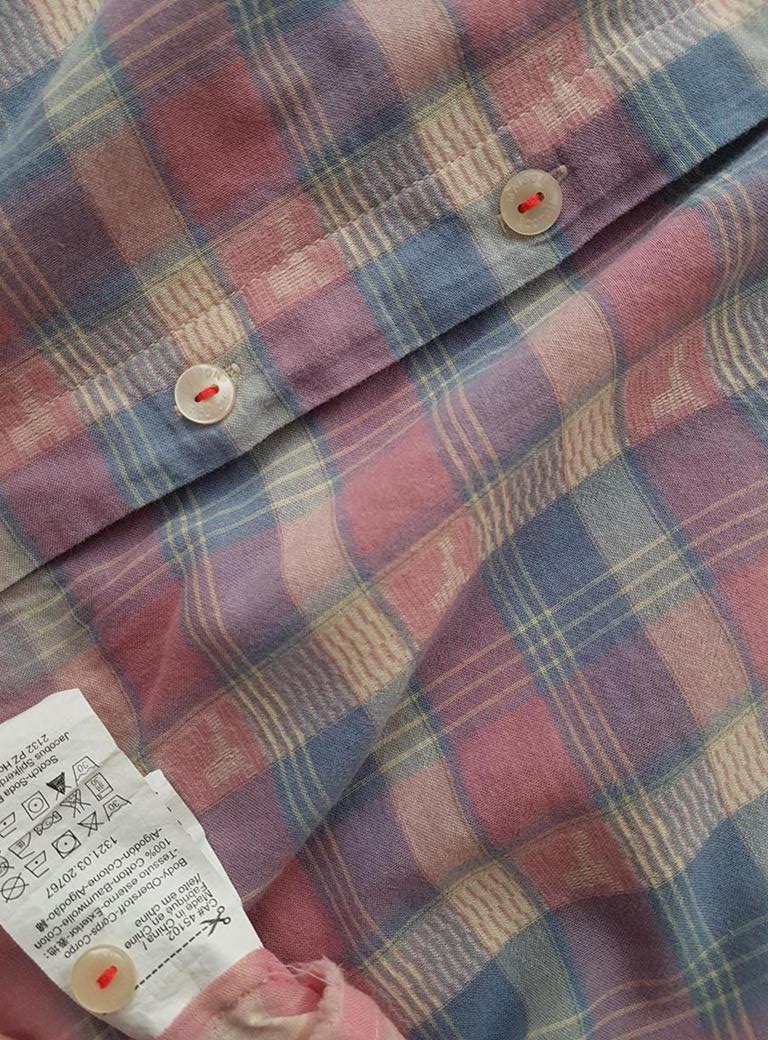 20181024_152412.jpg Maison scotch Rozmiar 1 Kolor Różowy Krata Kołnierz Koszula Zapinana Bluzka Długi rękaw Materiał Bawełna 100%