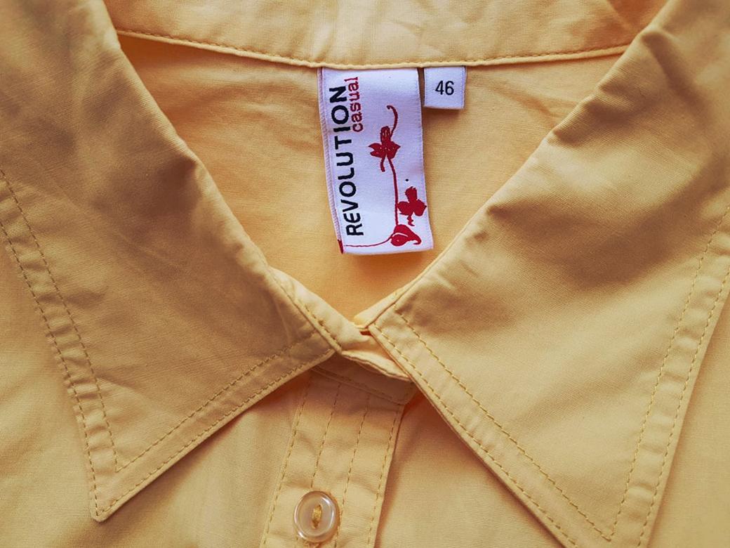 Revolution Casual Rozmiar 46 Kolor Żółty Kołnierz Koszula Zapinana Bluzka Długi rękaw