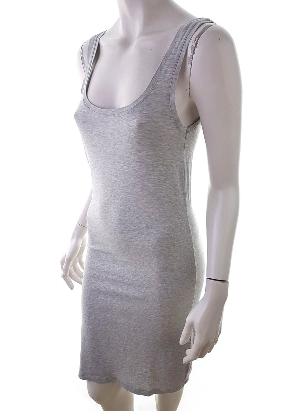 Rozmiar M/L Kolor Szary Dekolt U Sukienka Tank Top Bezrękawnik Do Kolan Materiał Bawełna Rozmiar M/L Kolor Szary Dekolt U Sukienka Tank Top Bezrękawnik Do Kolan Materiał Bawełna