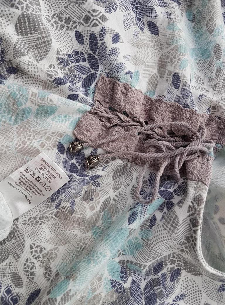20181030_120522.jpg BONMARCHE Rozmiar 16 (44) Kolor Biały Okrągły dekolt Bluzka Rękaw 3/4