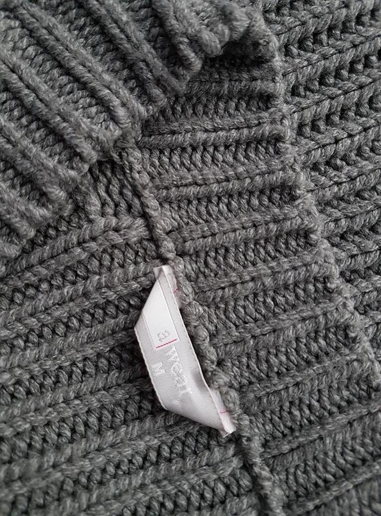 20181030_122146.jpg awear Rozmiar M Kolor Szary Okrągły dekolt Otwarty Kardigan Rękaw 3/4 Materiał Akryl 100% Dzianina kablowa