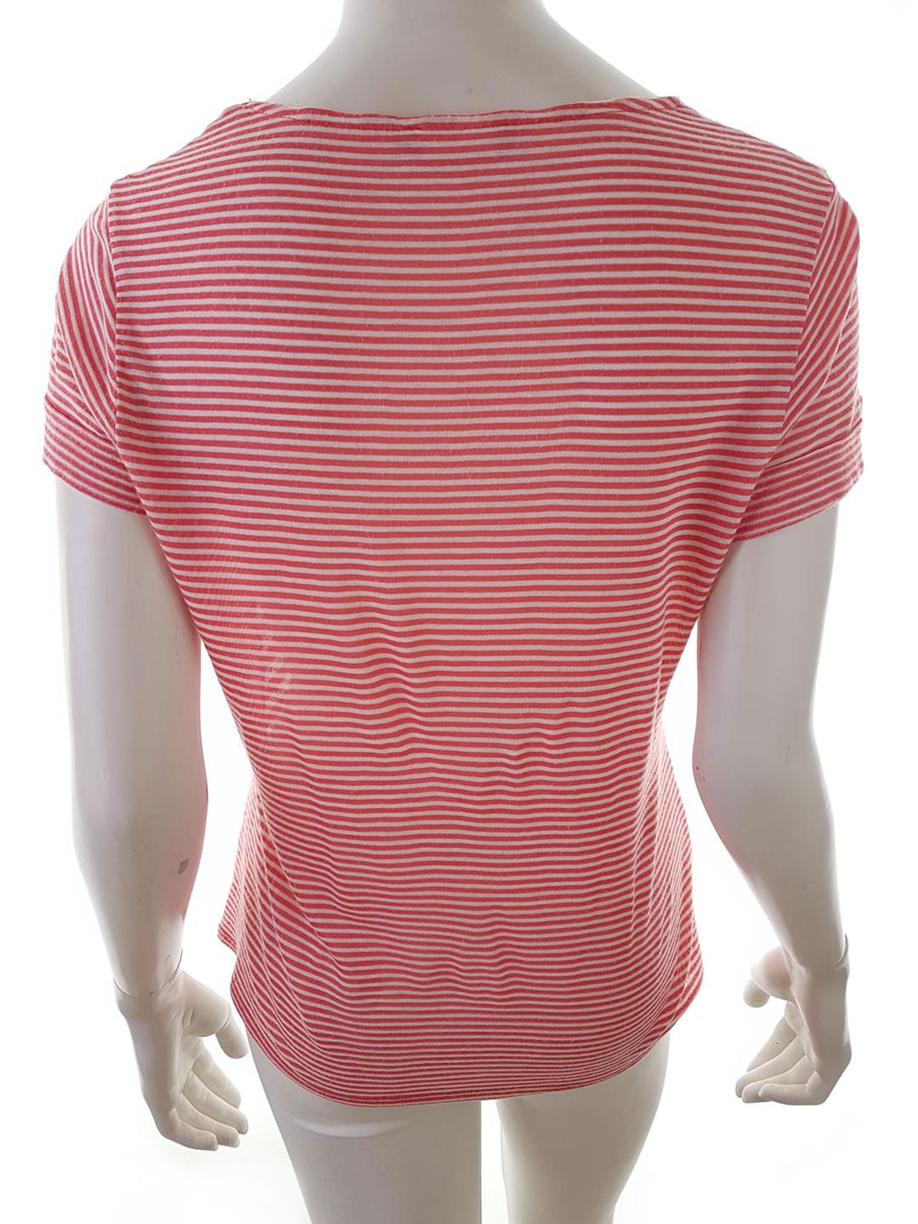 Rozmiar 14 (42) Kolor Różowy Dekolt U T-Shirt Krótki rękaw Materiał Akryl