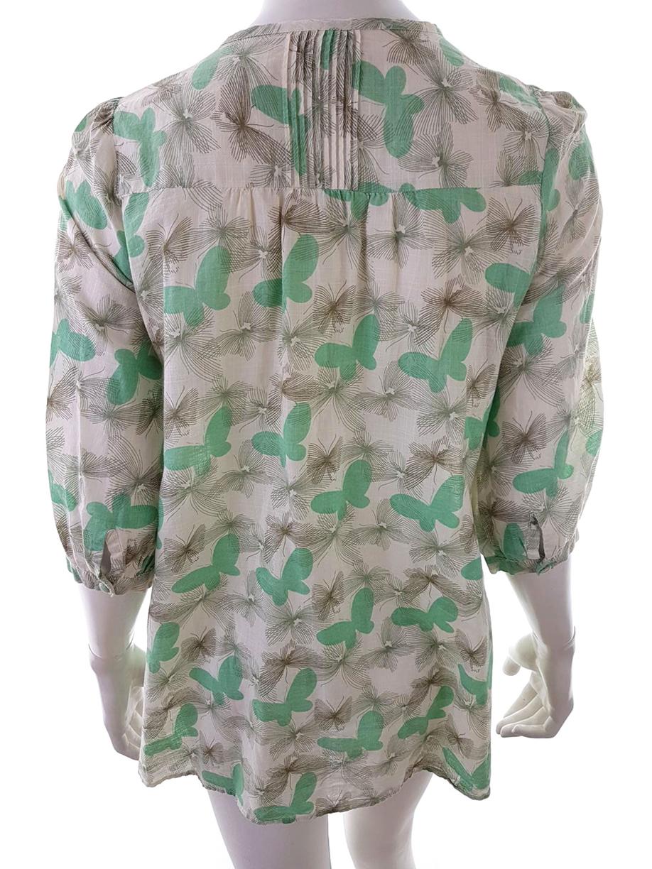 Topshop Rozmiar 8 (36) Kolor Zielony Motyle W serek Tunika Bluzka Rękaw 3/4 Materiał Bawełna 100% Topshop Rozmiar 8 (36) Kolor Zielony Motyle W serek Tunika Bluzka Rękaw 3/4 Materiał Bawełna 100%