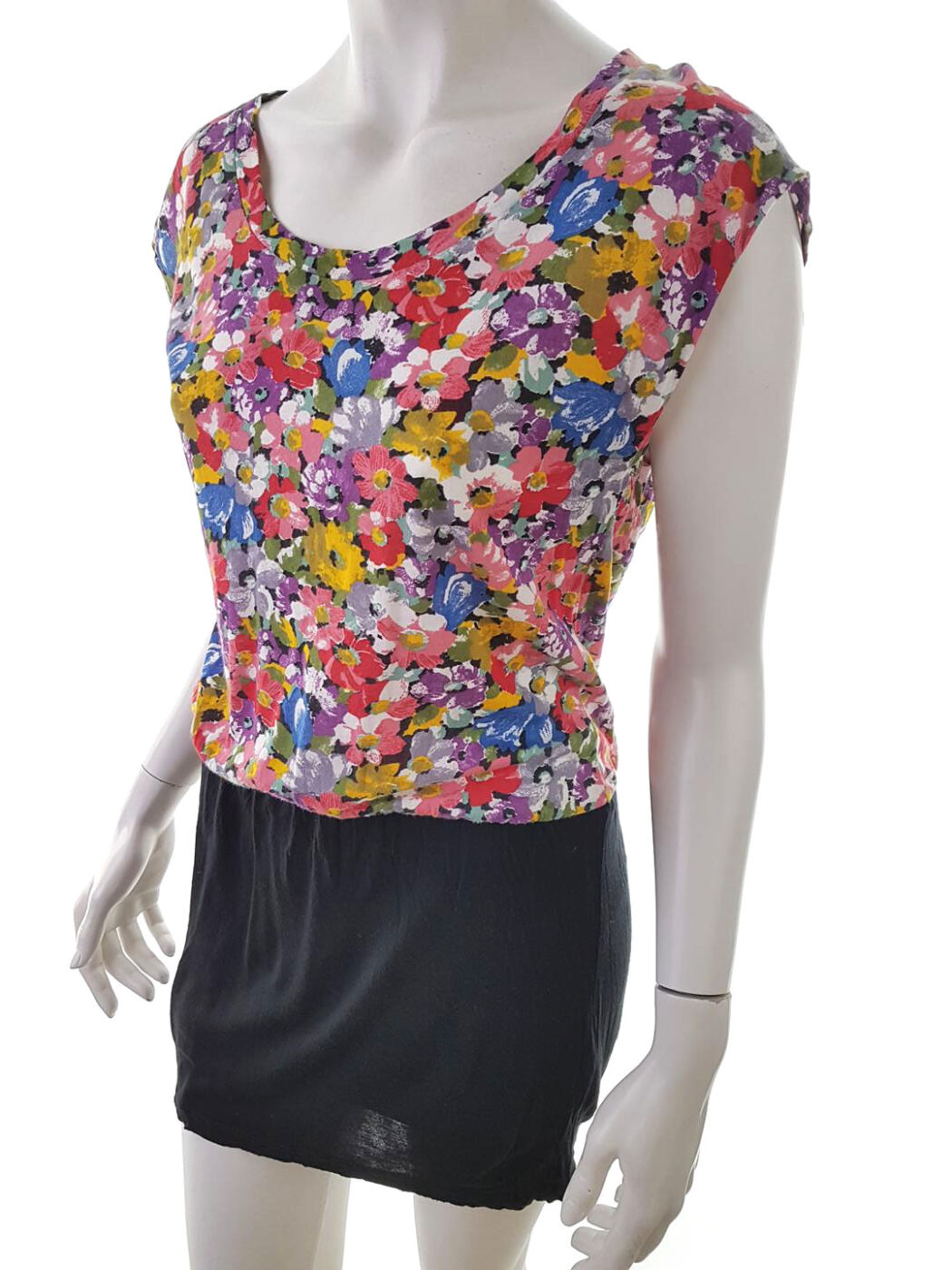 Topshop Rozmiar 38 Kolor Czarny Okrągły dekolt Sukienka Mini Krótki rękaw Krótka Materiał Bawełna 100% Topshop Rozmiar 38 Kolor Czarny Okrągły dekolt Sukienka Mini Krótki rękaw Krótka Materiał Bawełna 100%