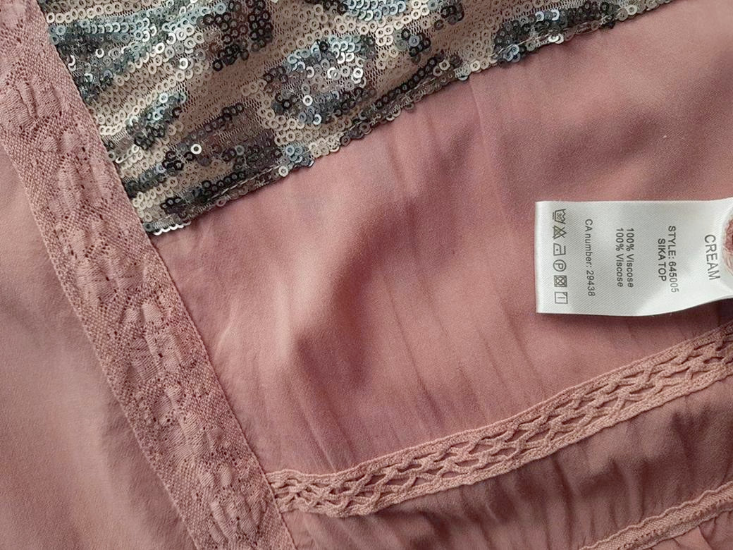 20181031_151510.jpg Cream Rozmiar 40 Kolor Różowy Panterka Split Crew Neck Bluzka Rękaw 3/4 Materiał Wiskoza