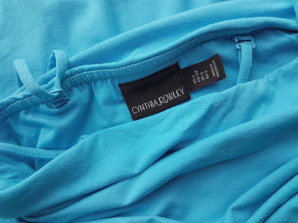 Cynthia Rowley Rozmiar S Kolor Niebieski Kwadratowy dekolt Sukienka Maxi Bezrękawnik Długa Materiał Rayon Cynthia Rowley Rozmiar S Kolor Niebieski Kwadratowy dekolt Sukienka Maxi Bezrękawnik Długa Materiał Rayon