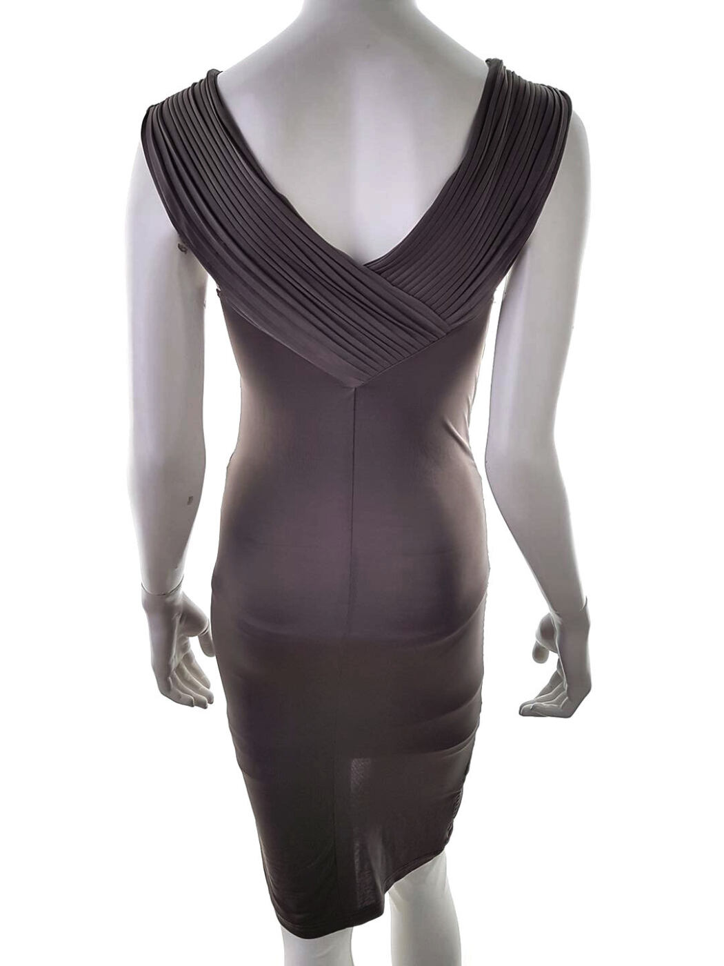 River island Rozmiar 10 (38) Kolor Brązowy W serek Sukienka Bodycon Bezrękawnik Do Kolan River island Rozmiar 10 (38) Kolor Brązowy W serek Sukienka Bodycon Bezrękawnik Do Kolan