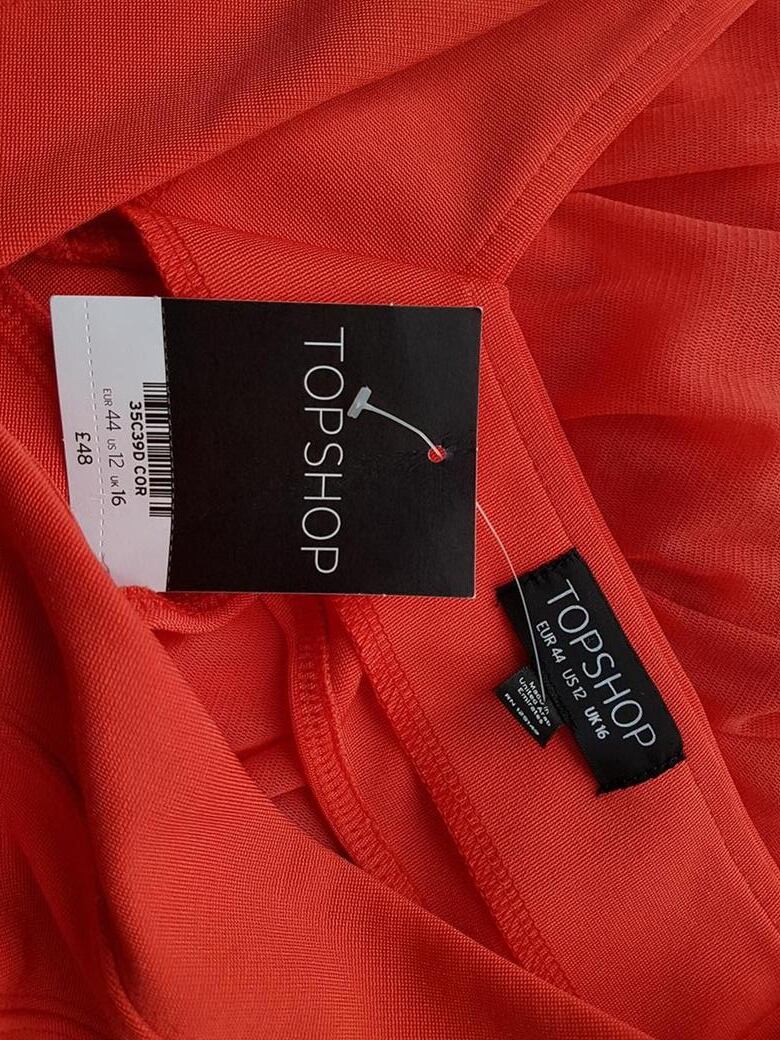 Topshop Rozmiar 44 Kolor Pomarańczowy W serek Suknia Balowa Sukienka Wieczorowa Bezrękawnik Do Kolan Topshop Rozmiar 44 Kolor Pomarańczowy W serek Suknia Balowa Sukienka Wieczorowa Bezrękawnik Do Kolan