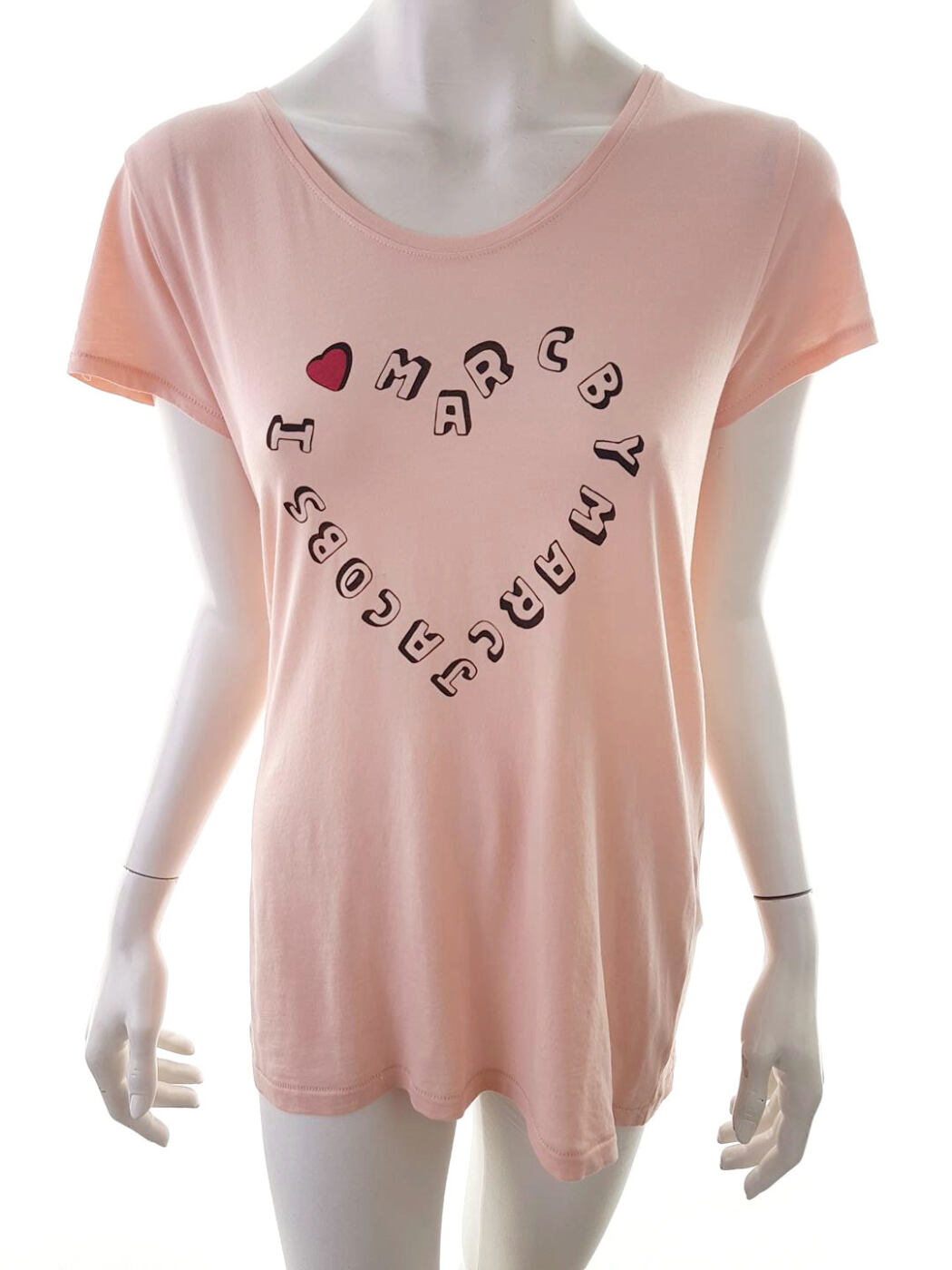 Marc Jacobs Rozmiar M Kolor Różowy Okrągły dekolt T-Shirt Krótki rękaw