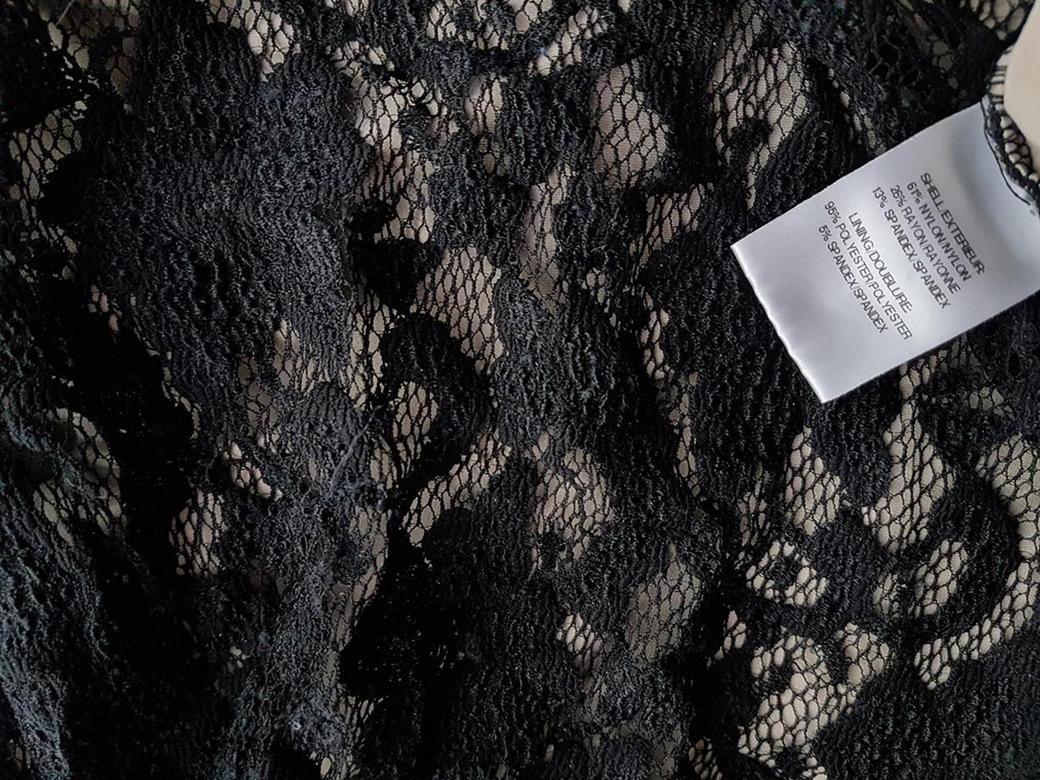 Belle Badgley Mischka Rozmiar 36 Kolor Czarny W serek Sukienka Ołówkowa Bezrękawnik Do Kolan Belle Badgley Mischka Rozmiar 36 Kolor Czarny W serek Sukienka Ołówkowa Bezrękawnik Do Kolan