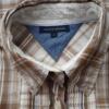Tommy hilfiger Rozmiar 6 (34) Kolor Beżowy Krata Kołnierz Tunika Popover Bluzka Długi rękaw Materiał Bawełna