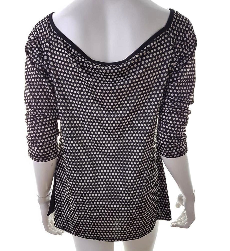 Rozmiar 5 Kolor Czarny Keyhole Crew Neck Bluzka Kopertowa Rękaw 3/4