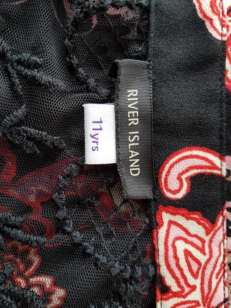 River island Rozmiar 11 lat Kolor Czarny Kołnierz Sukienka Koszulowa Krótki rękaw Krótka