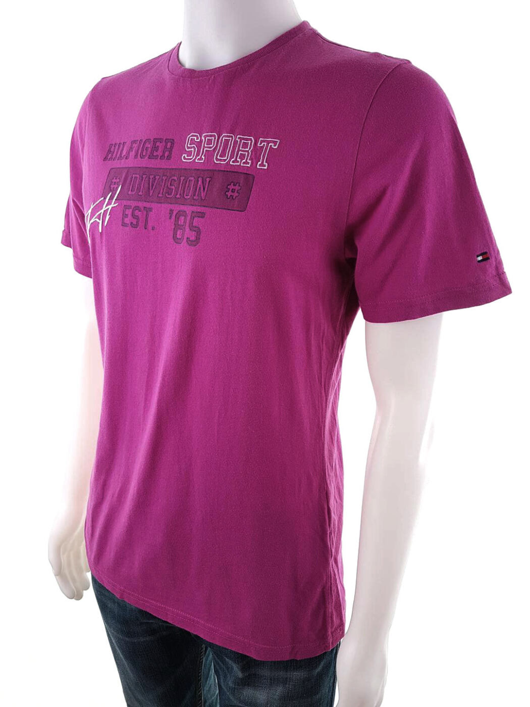 20181114_142414.jpg Tommy hilfiger Rozmiar L Kolor Fuksja Męski T-Shirt Krótki rękaw Materiał Bawełna 100%