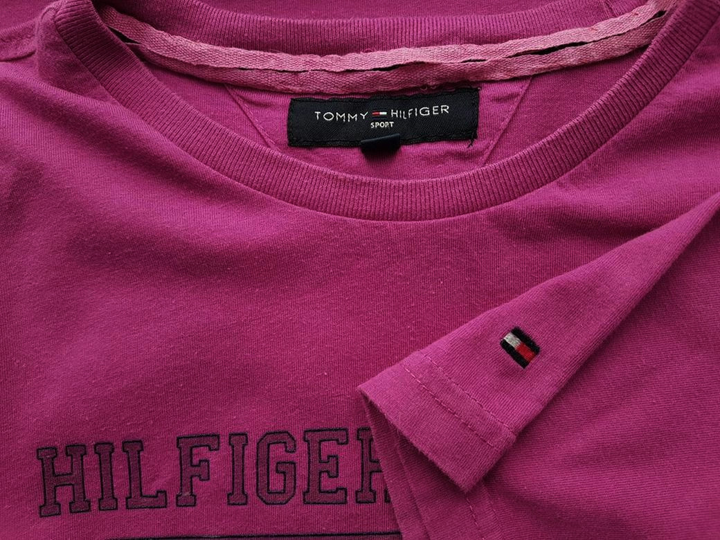20181114_142457.jpg Tommy hilfiger Rozmiar L Kolor Fuksja Męski T-Shirt Krótki rękaw Materiał Bawełna 100%