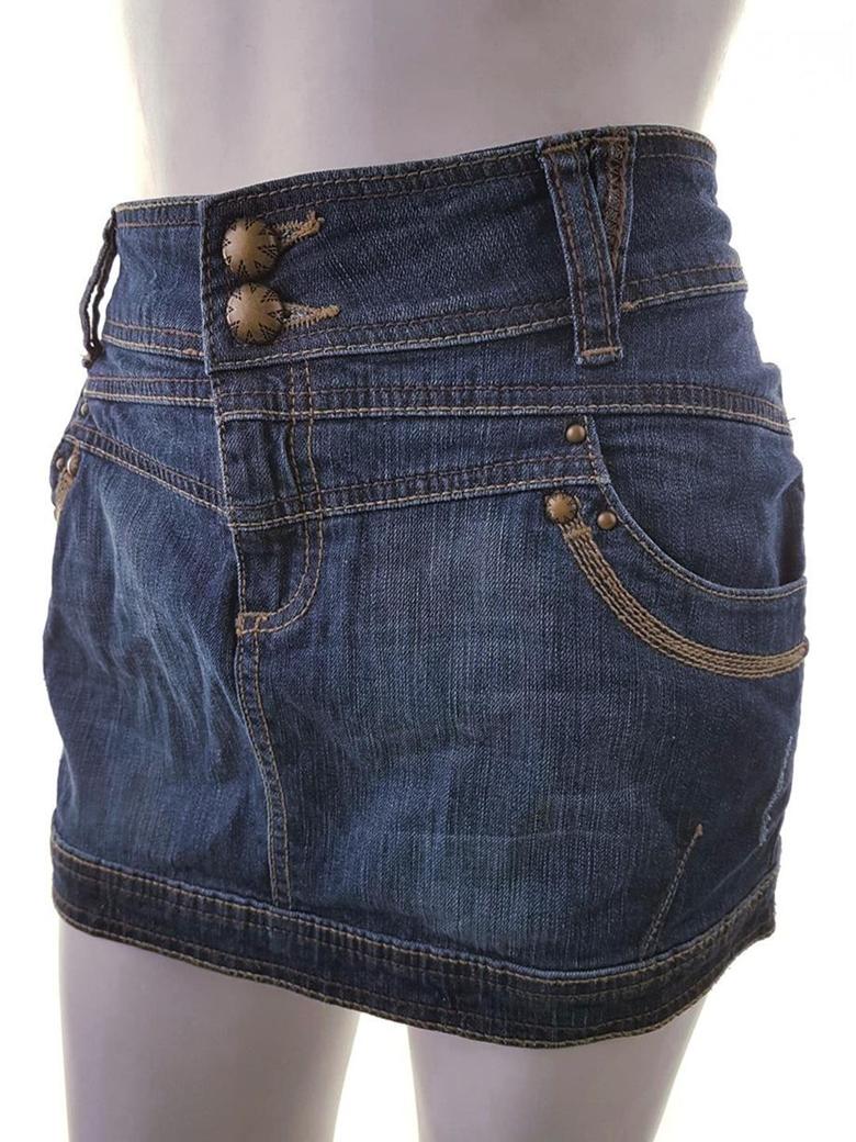 Denim Co. Rozmiar 38 Kolor Granatowy Spódnica Mini Krótka Materiał Bawełna