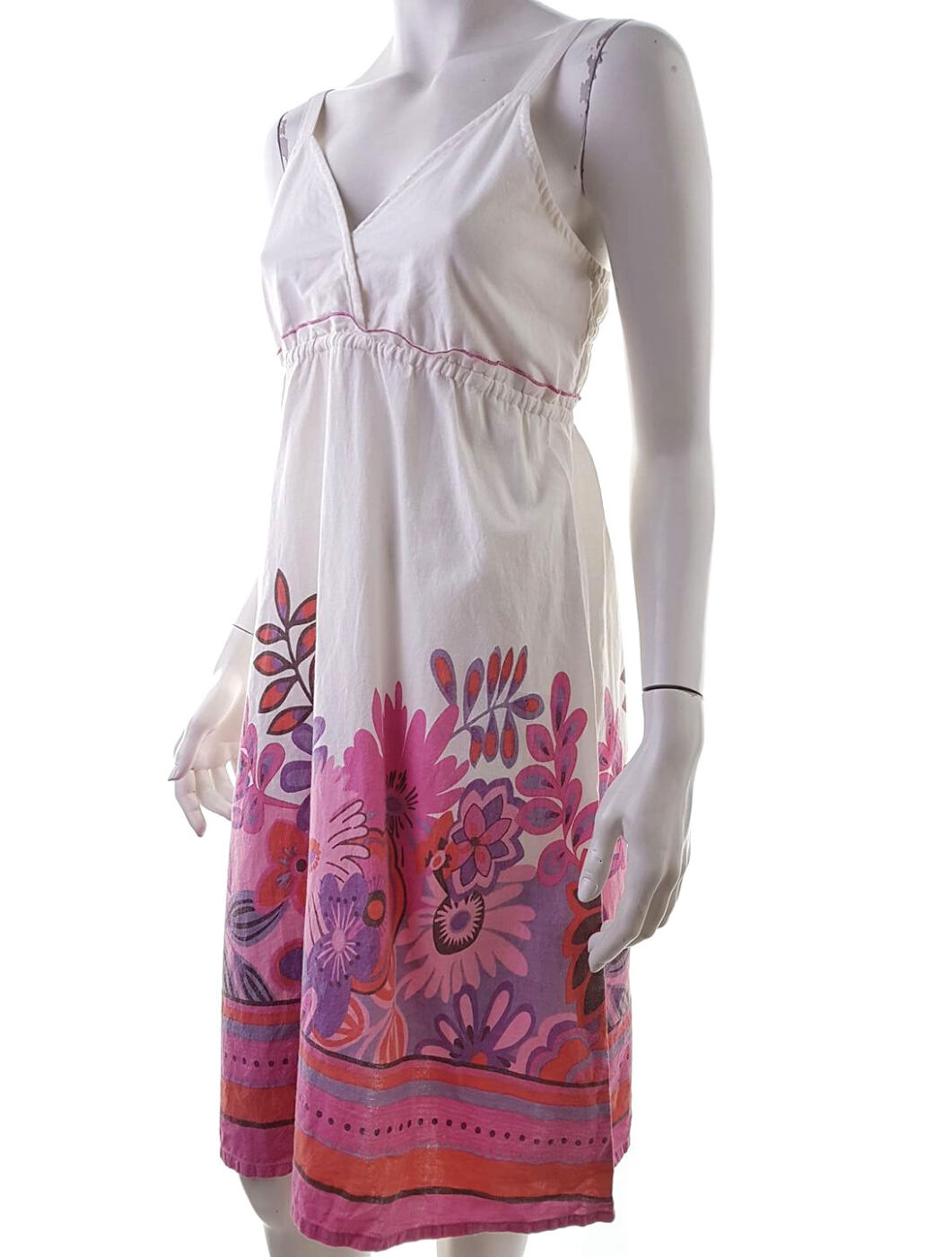 Rozmiar Boho hippie free size Kolor Biały W serek Sukienka Letnia Bezrękawnik Midi Materiał Bawełna 100% Rozmiar Boho hippie free size Kolor Biały W serek Sukienka Letnia Bezrękawnik Midi Materiał Bawełna 100%