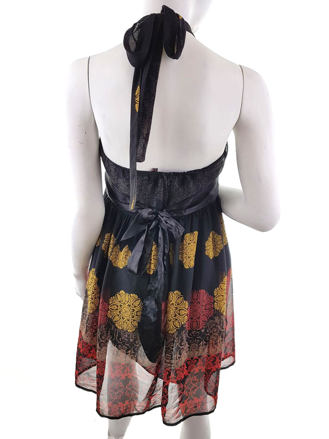 Fire Los Angeles Rozmiar L Kolor Czarny Halter Sukienka Rozkloszowana Bezrękawnik Do Kolan Fire Los Angeles Rozmiar L Kolor Czarny Halter Sukienka Rozkloszowana Bezrękawnik Do Kolan