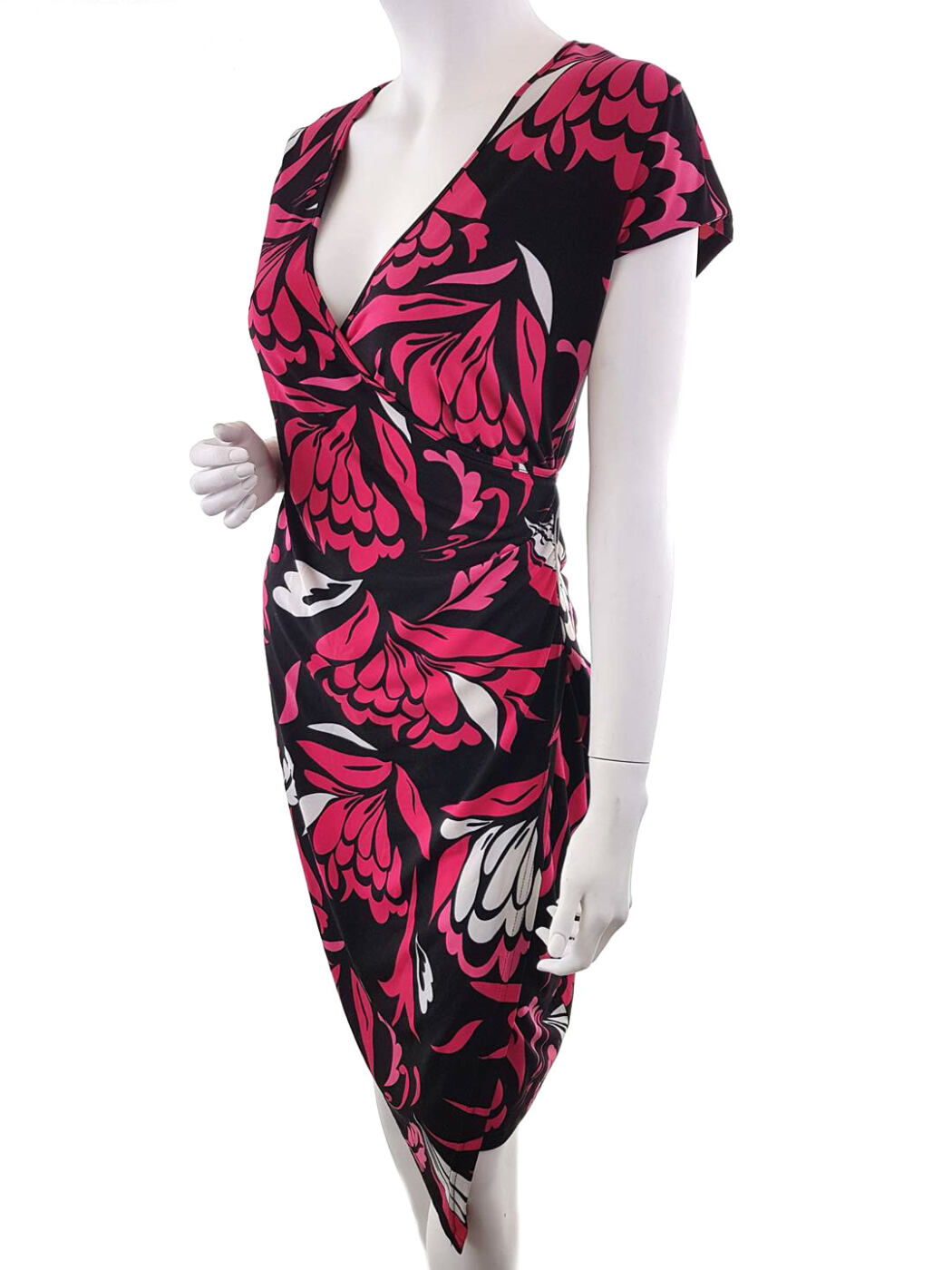 Suzy Rozmiar M Kolor Czarny W serek Sukienka Bodycon Krótki rękaw Midi Suzy Rozmiar M Kolor Czarny W serek Sukienka Bodycon Krótki rękaw Midi