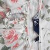 Isle Rozmiar L Kolor Biały Keyhole Crew Neck Bluzka Krótki rękaw Materiał Bawełna 100%