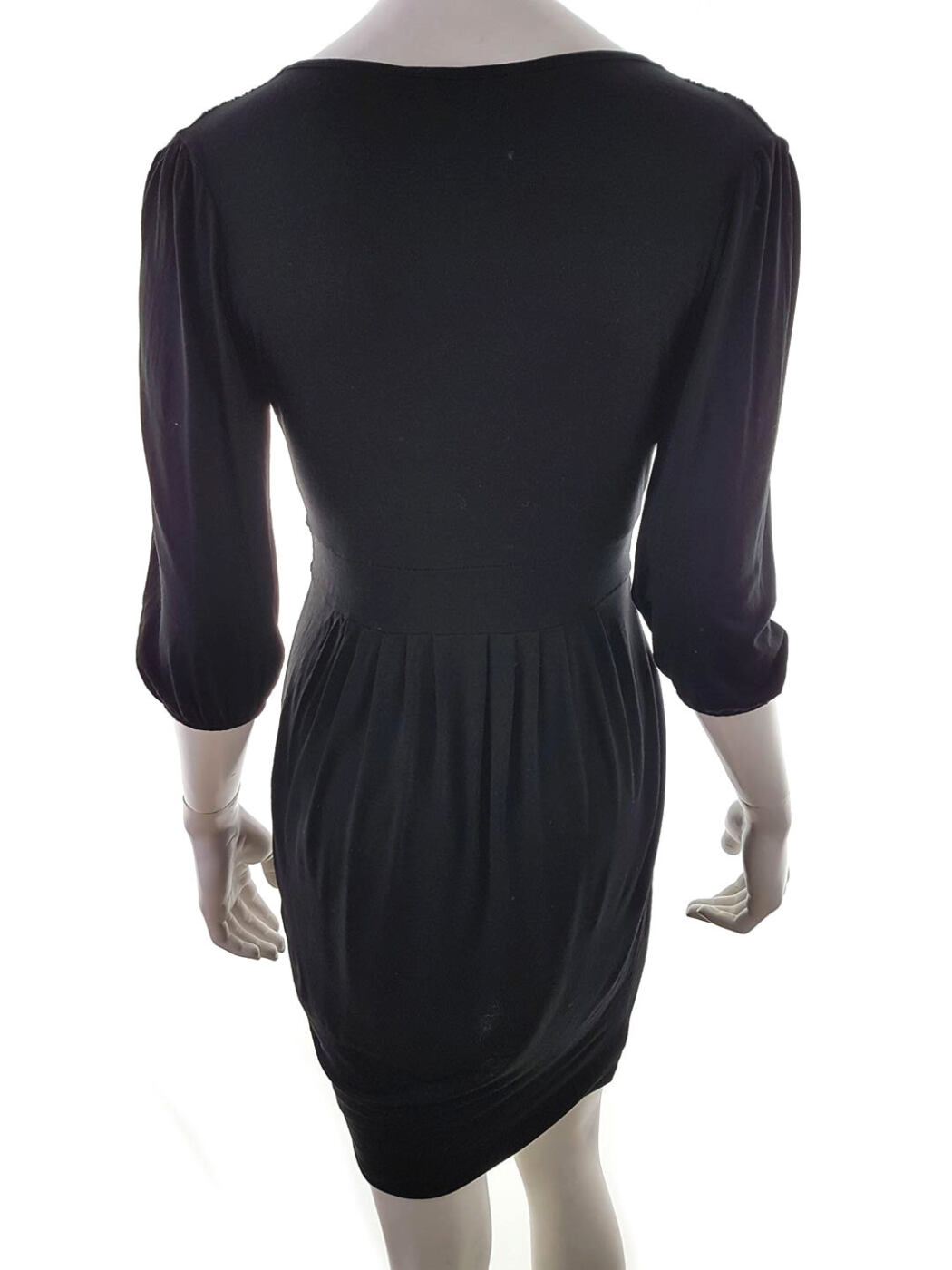 Philosophy blues original Rozmiar S Kolor Czarny W serek Sukienka Bodycon Rękaw 3/4 Do Kolan Materiał Wiskoza Philosophy blues original Rozmiar S Kolor Czarny W serek Sukienka Bodycon Rękaw 3/4 Do Kolan Materiał Wiskoza