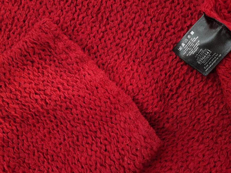 Rozmiar M Kolor Czerwony Kołnierz Kardigan Żakiet Długi rękaw Materiał Akryl Gruba dzianina