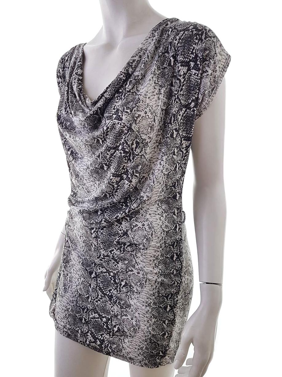 Dorothy perkins Rozmiar 38 Kolor Szary Drapowany dekolt Sukienka Bodycon Krótki rękaw Krótka Materiał Wiskoza Dorothy perkins Rozmiar 38 Kolor Szary Drapowany dekolt Sukienka Bodycon Krótki rękaw Krótka Materiał Wiskoza