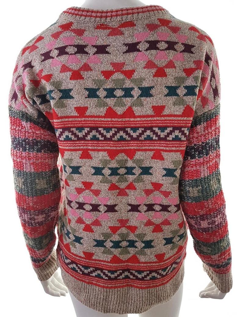Aeropostale Rozmiar XS Kolor Beżowy Fair Isle Crew Neck Tunika Bluzka Dzianina Długi rękaw Materiał Bawełna Aeropostale Rozmiar XS Kolor Beżowy Fair Isle Crew Neck Tunika Bluzka Dzianina Długi rękaw Materiał Bawełna