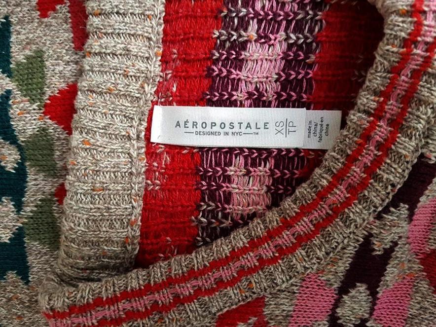 Aeropostale Rozmiar XS Kolor Beżowy Fair Isle Crew Neck Tunika Bluzka Dzianina Długi rękaw Materiał Bawełna Aeropostale Rozmiar XS Kolor Beżowy Fair Isle Crew Neck Tunika Bluzka Dzianina Długi rękaw Materiał Bawełna