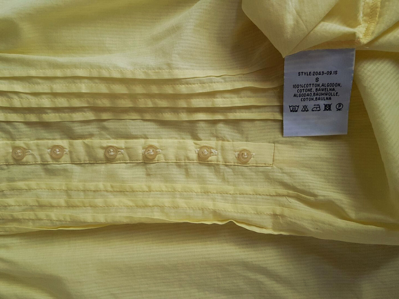 BLEND Rozmiar S Kolor Żółty Okrągły dekolt Bluzka Popover Guziki Krótki rękaw Materiał Bawełna 100%