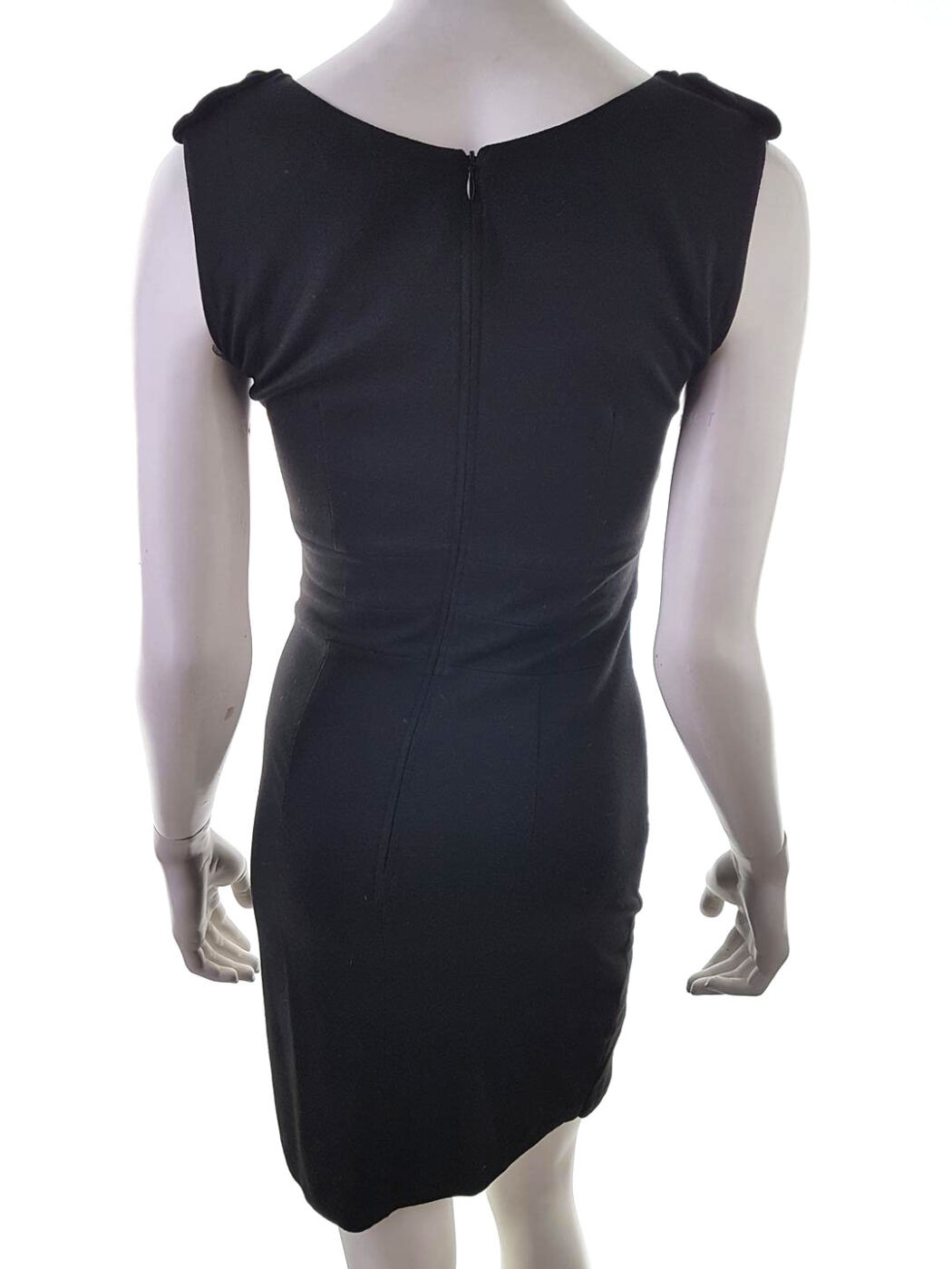 Vivian Rozmiar XS Kolor Czarny Okrągły dekolt Sukienka Bodycon Bezrękawnik Do Kolan Vivian Rozmiar XS Kolor Czarny Okrągły dekolt Sukienka Bodycon Bezrękawnik Do Kolan