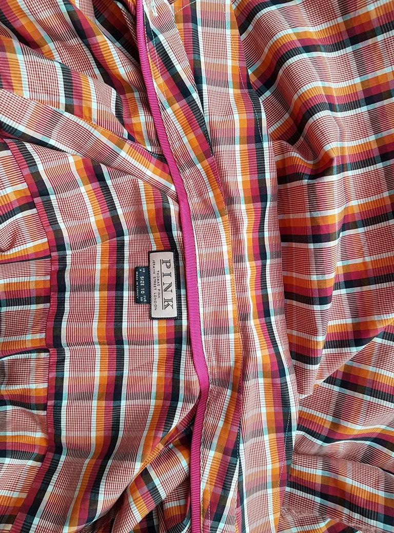 20181123_112325.jpg Pink Thomas Pink Rozmiar 38 Kolor Pomarańczowy Krata Kołnierz Koszula Zapinana Bluzka Długi rękaw Materiał Bawełna 100%