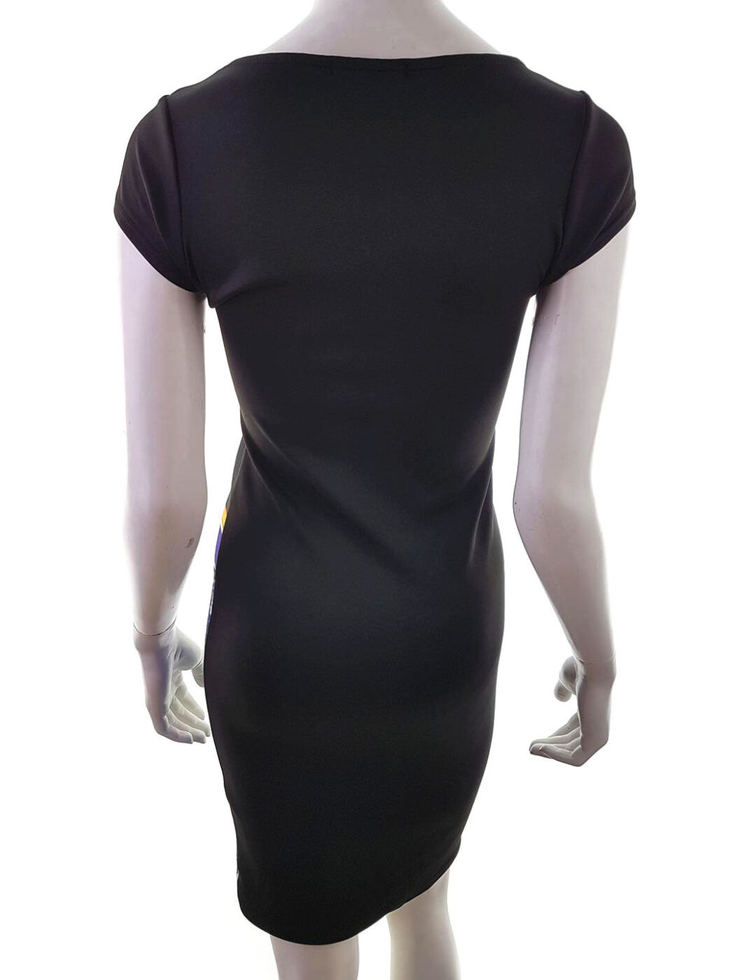 Signature Rozmiar 10 (38) Kolor Czarny Okrągły dekolt Sukienka Bodycon Krótki rękaw Do Kolan Signature Rozmiar 10 (38) Kolor Czarny Okrągły dekolt Sukienka Bodycon Krótki rękaw Do Kolan