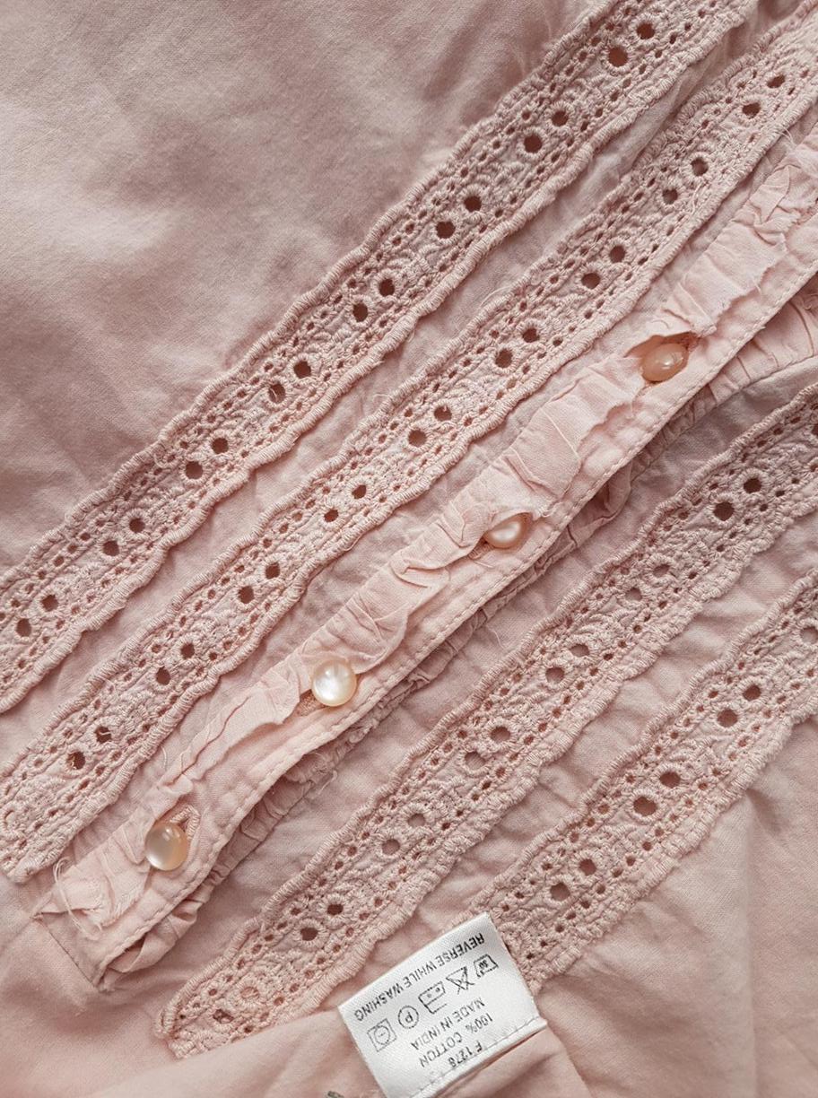 20181126_143857.jpg CUSTOMMADE Rozmiar M Kolor Różowy Kołnierz Bluzka Popover Guziki Długi rękaw Materiał Bawełna 100%