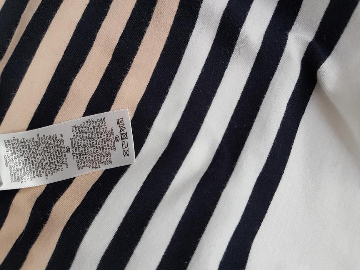20181126_160842.jpg Hobbs London Rozmiar M Kolor Biały Pasy Okrągły dekolt Bluzka Długi rękaw Materiał Bawełna 100%