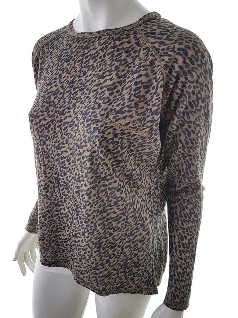 20181126_161246.jpg Zara TRF Rozmiar S Kolor Brązowy Panterka Crew Neck Bluzka Długi rękaw