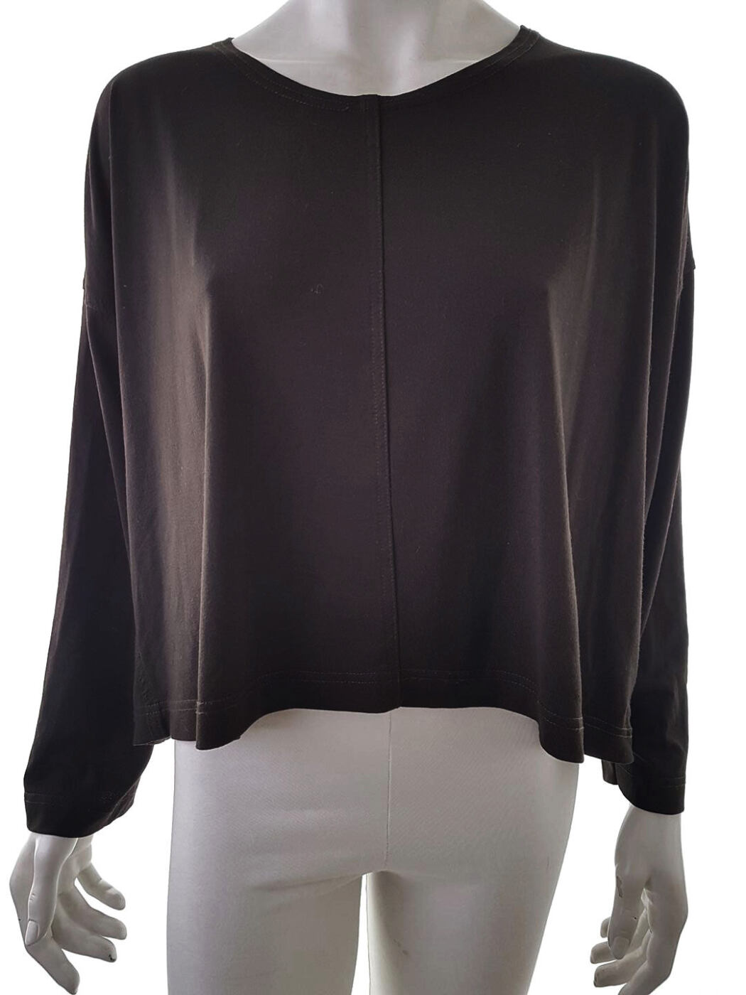 The Masai Rozmiar M Kolor Brązowy Crew Neck Bluzka Długi rękaw Materiał Wiskoza